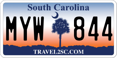 SC license plate MYW844