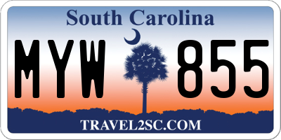 SC license plate MYW855