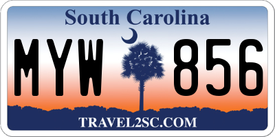 SC license plate MYW856