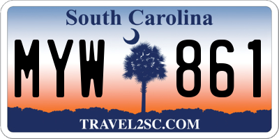 SC license plate MYW861