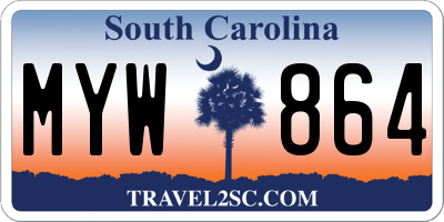 SC license plate MYW864