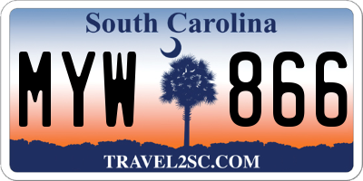 SC license plate MYW866