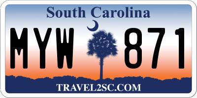 SC license plate MYW871