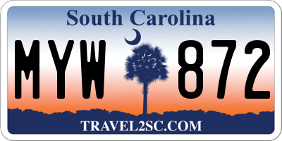 SC license plate MYW872