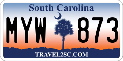 SC license plate MYW873