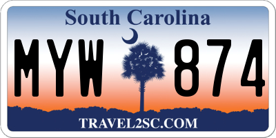 SC license plate MYW874
