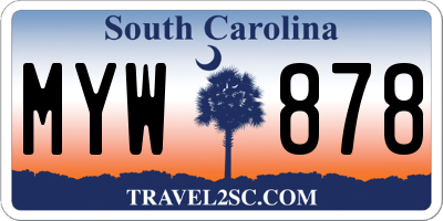 SC license plate MYW878