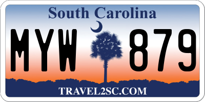 SC license plate MYW879
