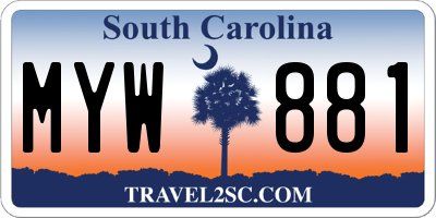 SC license plate MYW881