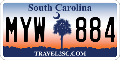 SC license plate MYW884