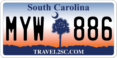 SC license plate MYW886