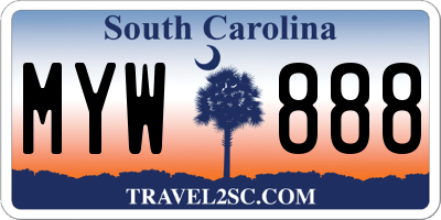 SC license plate MYW888
