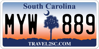 SC license plate MYW889