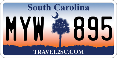 SC license plate MYW895