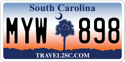 SC license plate MYW898
