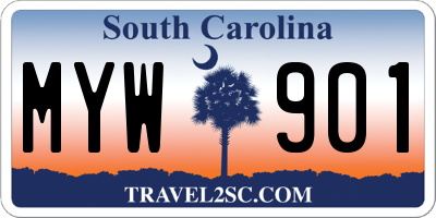 SC license plate MYW901