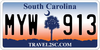 SC license plate MYW913