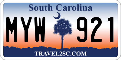 SC license plate MYW921