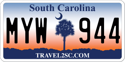SC license plate MYW944