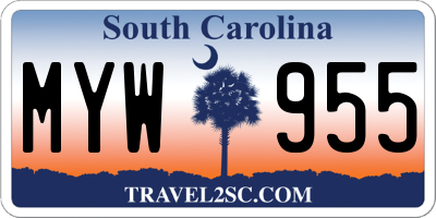 SC license plate MYW955