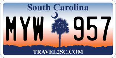 SC license plate MYW957