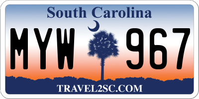 SC license plate MYW967