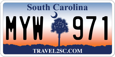 SC license plate MYW971