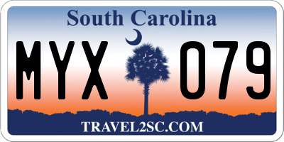 SC license plate MYX079