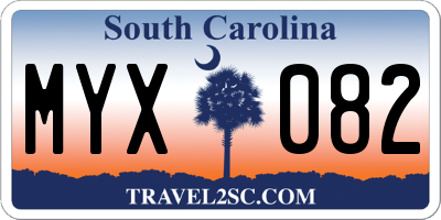 SC license plate MYX082