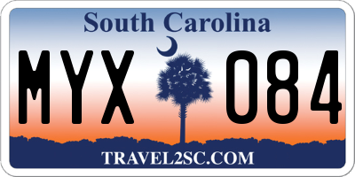 SC license plate MYX084