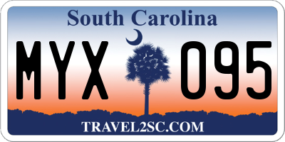 SC license plate MYX095