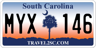 SC license plate MYX146