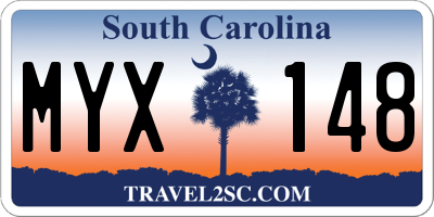SC license plate MYX148