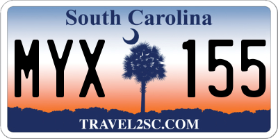 SC license plate MYX155
