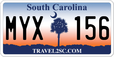 SC license plate MYX156