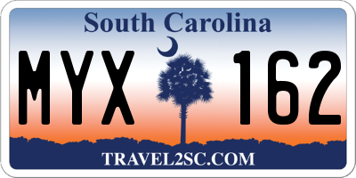 SC license plate MYX162