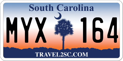 SC license plate MYX164