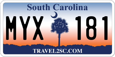 SC license plate MYX181