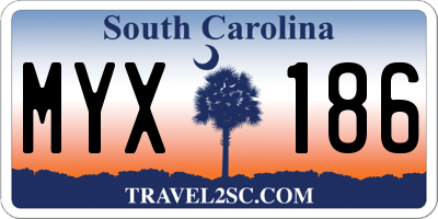 SC license plate MYX186