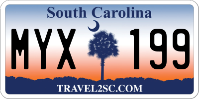 SC license plate MYX199