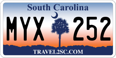 SC license plate MYX252
