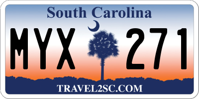 SC license plate MYX271