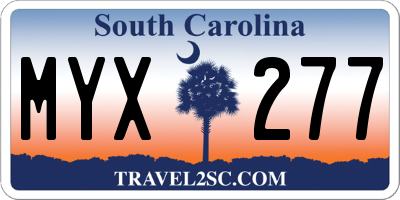 SC license plate MYX277