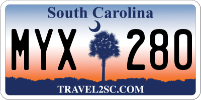 SC license plate MYX280