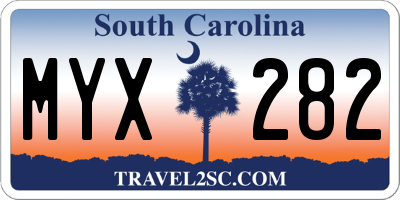 SC license plate MYX282