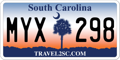 SC license plate MYX298