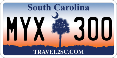 SC license plate MYX300