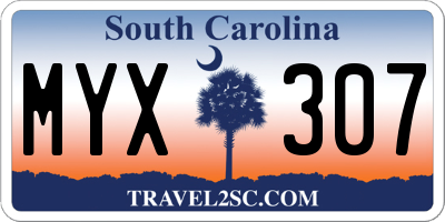 SC license plate MYX307