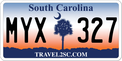 SC license plate MYX327