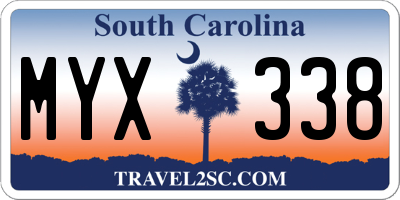 SC license plate MYX338